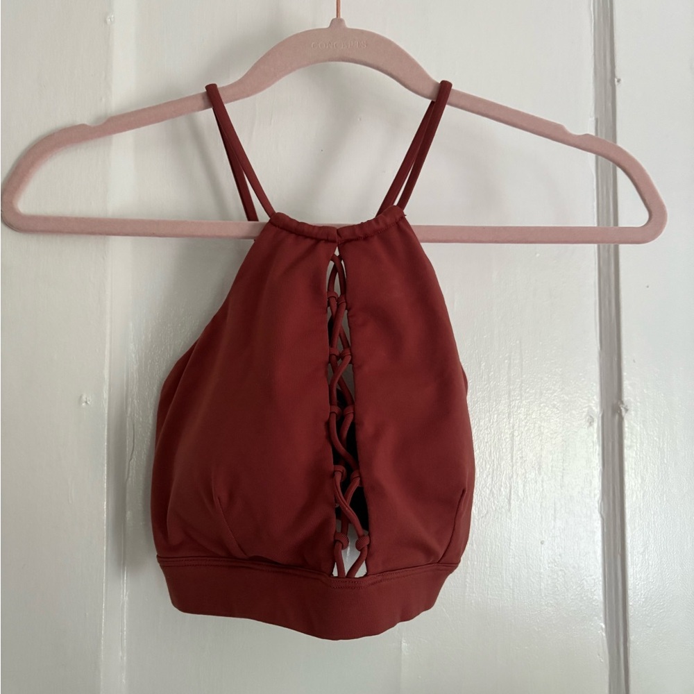 ALO Yoga Red Sleeveless Crop Tank Top